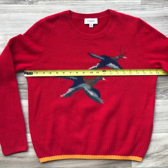 Coach Red Bird Intarsia-Knit Cashmere Sweater - Picture 8 of 9